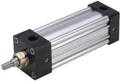 Parker - 2" Stroke x 2-1/2" Bore Double Acting Air Cylinder - 3/8 Port, 7/16-20 Rod Thread, 250 Max psi, -10 to 165°F - Strong Tooling