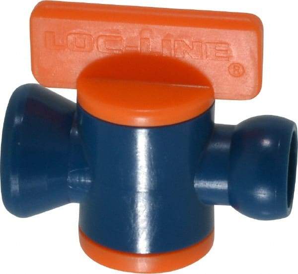 Loc-Line - 10 Piece, 1/4" ID Coolant Hose In-Line Valve - Female to Ball Connection, Acetal Copolymer Body, Unthreaded, Use with Loc-Line Modular Hose Systems - Strong Tooling