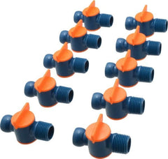 Loc-Line - 10 Piece, 1/2" ID Coolant Hose NPT Valve - Male to Female Connection, Acetal Copolymer Body, 1/2 NPT, Use with Loc-Line Modular Hose Systems - Strong Tooling