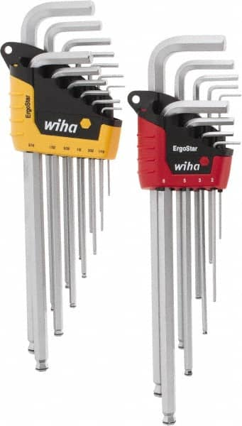 Wiha - 22 Piece L-Key Combo Hex Key Set - Hex Range 1/2 to 3/8", Chrome Vanadium Molybdenum - Strong Tooling