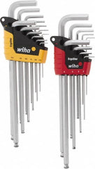 Wiha - 22 Piece L-Key Combo Hex Key Set - Hex Range 1/2 to 3/8", Chrome Vanadium Molybdenum - Strong Tooling