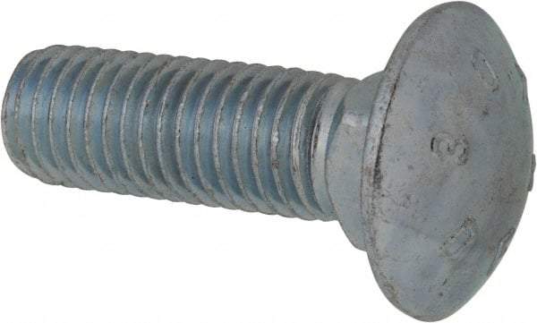 Value Collection - 5/8-11 UNC 2" Length Under Head, Standard Square Neck, Carriage Bolt - Grade 2 Steel, Zinc-Plated Finish - Strong Tooling