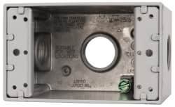 Cooper Crouse-Hinds - 1 Gang, (3) 3/4" Knockouts, Aluminum Rectangle Outlet Box - 4-1/4" Overall Height x 2-7/8" Overall Width x 2-21/32" Overall Depth, Weather Resistant - Strong Tooling