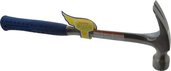 Estwing - 1-3/8 Lb Head, Straight Framing Hammer - 16" OAL, 1-3/64" Face Diam, Smooth Face, Steel Handle with Grip - Strong Tooling