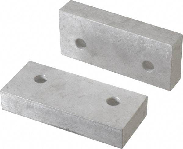 Gibraltar - 4-1/8" Wide x 1-3/4" High x 3/4" Thick, Flat/No Step Vise Jaw - Soft, Aluminum, Fixed Jaw, Compatible with 4" Vises - Strong Tooling