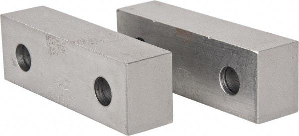 Gibraltar - 6-1/8" Wide x 2" High x 1-1/2" Thick, Flat/No Step Vise Jaw - Soft, Steel, Fixed Jaw, Compatible with 6" Vises - Strong Tooling