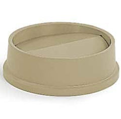 Rubbermaid - Round Lid for Use with 22 Gal Round Trash Cans - Beige, High-Impact Polystyrene, For Untouchable Trash Cans - Strong Tooling