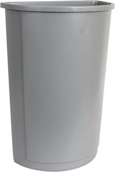 Rubbermaid - 21 Gal Gray Half-Round Trash Can - Polyethylene, 28" High x 21" Long x 11" Wide - Strong Tooling