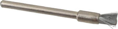 Anderson - 3/16" Brush Diam, Crimped, End Brush - 1/8" Diam Shank, 25,000 Max RPM - Strong Tooling