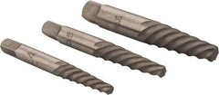 Interstate - 3 Piece Spiral Flute Screw Extractor Set - Screw Range 7/16 to 1" - Strong Tooling