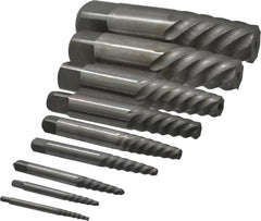 Interstate - 9 Piece Spiral Flute Screw Extractor Set - Screw Range 3/16 to 2-1/8" - Strong Tooling