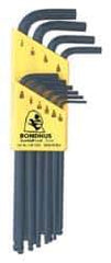 Bondhus - 10 Piece L-Key Ball End Hex Key Set - Hex Range 1/16 to 1/4" - Strong Tooling