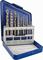 Irwin - 10 Piece Spiral Flute Screw Extractor & Drill Set - Screw Range 3/16 to 3/4" - Strong Tooling