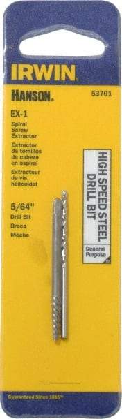 Irwin - 2 Piece Spiral Flute Screw Extractor & Drill Set - Screw Range 3/32 to 5/32" - Strong Tooling