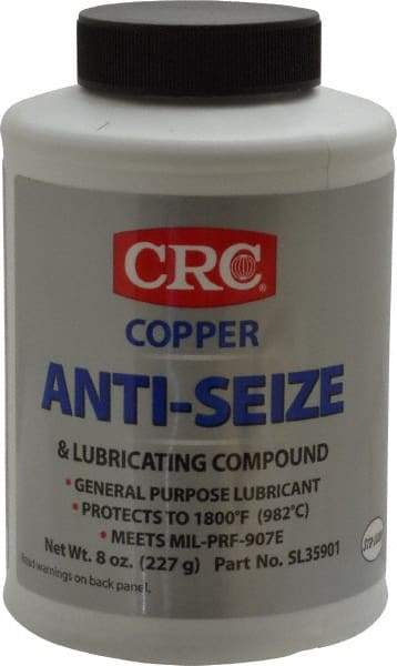 CRC - 8 oz Bottle General Purpose Anti-Seize Lubricant - Copper, -95 to 1,800°F, Bronze, Water Resistant - Strong Tooling