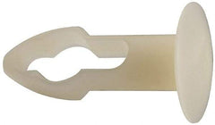 Made in USA - 1/4" to 1/4" Hole Diam, Keyhole Shank, Nylon Panel Rivet - 15/32" Material Thickness, 1/2" Head Diam - Strong Tooling