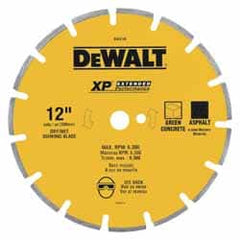 DeWALT - 12" Diam, 1" Arbor Hole Diam, Wet & Dry Cut Saw Blade - Diamond-Tipped, Standard Round Arbor - Strong Tooling