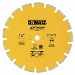 DeWALT - 14" Diam, 1" Arbor Hole Diam, Wet & Dry Cut Saw Blade - Diamond-Tipped, Standard Round Arbor - Strong Tooling