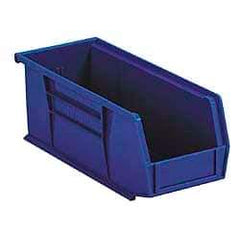 Akro-Mils - 50 Lb. Load Capacity, 10-7/8" Deep, Blue Polymer Hopper Stacking Bin - 5" High x 11" Wide x 10-7/8" Long - Strong Tooling