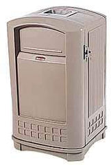 Rubbermaid - 50 Gal Beige Square Trash Can - Polyethylene, 42" High x 25" Long x 25" Wide - Strong Tooling