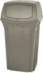 Rubbermaid - 35 Gal Beige Square Trash Can - Polyethylene, 41" High x 21-1/2" Long x 21-1/2" Wide - Strong Tooling