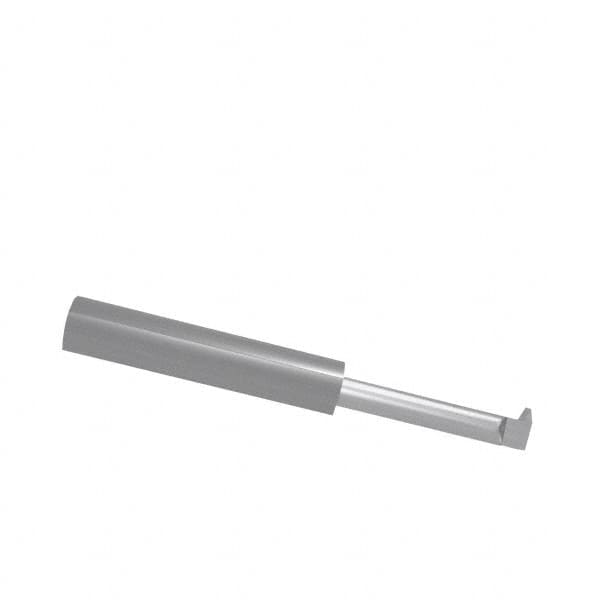 Accupro - 1-1/4" Cutting Depth, 10 to 32 TPI, 0.32" Diam, Internal Thread, Solid Carbide, Single Point Threading Tool - Bright Finish, 2-1/2" OAL, 3/8" Shank Diam, 0.075" Projection from Edge, 60° Profile Angle - Exact Industrial Supply