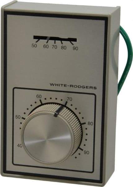 White-Rodgers - 40 to 90°F, 1 Heat, 1 Cool, Light-Duty Line Voltage Thermostat - 120 to 277 Volts, SPDT Switch - Strong Tooling