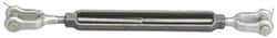 Value Collection - 5,200 Lb Load Limit, 3/4" Thread Diam, 6" Take Up, Stainless Steel Jaw & Jaw Turnbuckle - 8-1/8" Body Length, 1-1/16" Neck Length, 17" Closed Length - Strong Tooling