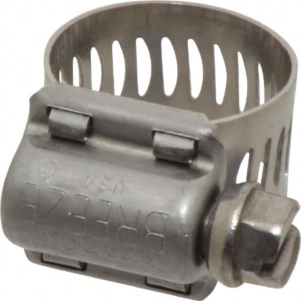 IDEAL TRIDON - SAE Size 06, 7/16 to 25/32" Diam, Stainless Steel MS Series MIL-Spec Worm Drive Clamp - 1/2" Wide, Material Grade 300 SERIES, Series MS Mil Spec - Strong Tooling