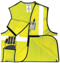 OccuNomix - Size 3XL High Visibility Orange Solid Breakaway Vest - 52 to 54" Chest, ANSI 107-2015, Hook & Loop Closure, 3 Pockets, Polyester - Strong Tooling