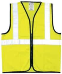 OccuNomix - Size 5XL High Visibility Yellow Solid General Purpose Vest - 60 to 62" Chest, ANSI 107-2015, Zipper Closure, Polyester - Strong Tooling