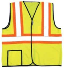 OccuNomix - Size L High Visibility Yellow Solid General Purpose Vest - 40 to 42" Chest, ANSI 107-2015, Hook & Loop Closure, 2 Pockets, Polyester - Strong Tooling