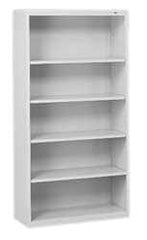 Tennsco - 5 Shelf, 66" High x 34-1/2" Wide Bookcase - 13-1/2" Deep, Steel, Putty - Strong Tooling