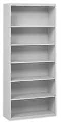 Tennsco - 6 Shelf, 78" High x 34-1/2" Wide Bookcase - 13-1/2" Deep, Steel, Putty - Strong Tooling