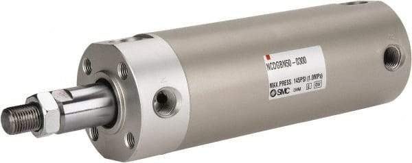 SMC PNEUMATICS - 2" Bore Double Acting Air Cylinder - 1/4 Port, 1/2-20 Rod Thread, 140 Max psi, 40 to 140°F - Strong Tooling