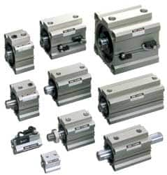 SMC PNEUMATICS - 1-3/16" Stroke x 3-1/4" Bore Double Acting Air Cylinder - 3/8 Port, 5/8-18 Rod Thread, 145 Max psi, 15 to 160°F - Strong Tooling