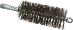 Schaefer Brush - 4-1/2" Brush Length, 2" Diam, Double Stem, Double Spiral Tube Brush - 7-1/4" Long, Stainless Steel, 1/4" NPSM Male Connection - Strong Tooling