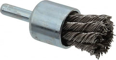 Anderson - 3/4" Brush Diam, Knotted, End Brush - 1/4" Diam Shank, 22,000 Max RPM - Strong Tooling