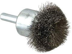 Anderson - 1-1/2" Brush Diam, Crimped, Flared End Brush - 1/4" Diam Shank, 20,000 Max RPM - Strong Tooling