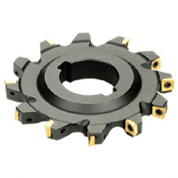 Iscar - Arbor Hole Connection, 0.3937" Cutting Width, 0.9449" Depth of Cut, 100mm Cutter Diam, 1.2598" Hole Diam, 7 Tooth Indexable Slotting Cutter - SDN Toolholder, Q/XOMT Insert - Strong Tooling