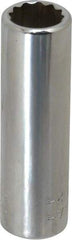 Blackhawk by Proto - 3/8", 1/4" Drive, Deep Hand Socket - 12 Points, 2" OAL, Chrome Finish - Strong Tooling