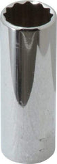 Blackhawk by Proto - 1/4" Drive, Deep Hand Socket - 12 Points, 1-15/16" OAL, Chrome Finish - Strong Tooling