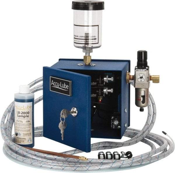 Accu-Lube - 2 Outlet, 10 Ounce Tank Capacity, Micro Lubricant System - 12' Coolant Line Length - Strong Tooling