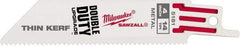 Milwaukee Tool - 4" Long x 3/4" Thick, Steel Reciprocating Saw Blade - Straight Profile, 14 TPI, Toothed Edge, Universal Shank - Strong Tooling