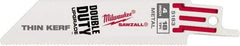 Milwaukee Tool - 4" Long x 3/4" Thick, Steel Reciprocating Saw Blade - Straight Profile, 18 TPI, Toothed Edge, Universal Shank - Strong Tooling