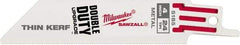 Milwaukee Tool - 4" Long x 3/4" Thick, Steel Reciprocating Saw Blade - Straight Profile, 24 TPI, Toothed Edge, Universal Shank - Strong Tooling