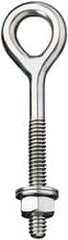 Ronstan - 3/8-16, Electropolished Finish, Stainless Steel Forged Eye Bolt - 2" Thread Length, 16.67mm ID x 40mm OD, 5" Shank Length - Strong Tooling