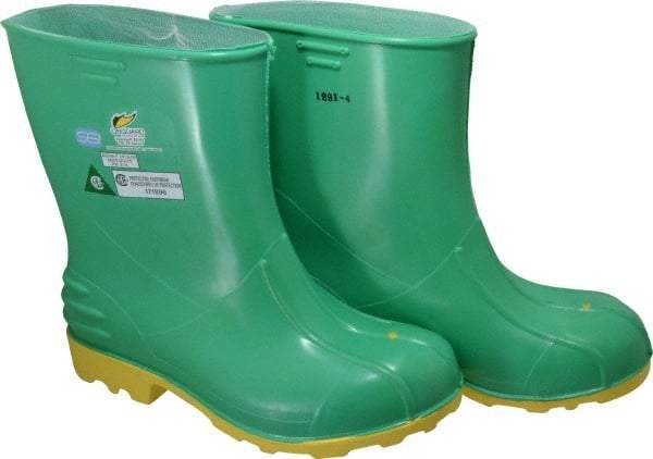 Dunlop Protective Footwear - Men's Size 9-10 Medium Width Steel Knee Boot - Green, PVC Upper, 11" High, Chemical Resistant, Non-Slip - Strong Tooling