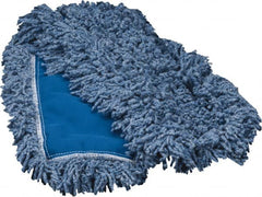 Rubbermaid - 36" Long x 5" Wide Yarn Blend Dust Mop Head - Slip-On/Slip-Through Backing, Blue, Twisted Loop Head - Strong Tooling