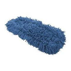 Rubbermaid - 18" Long x 5" Wide Synthetic Dust Mop Head - Slip-On/Slip-Through Backing, Blue, Twisted Loop Head - Strong Tooling